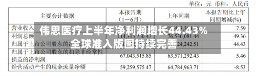 伟思医疗上半年净利润增长44.43% 全球准入版图持续完善
