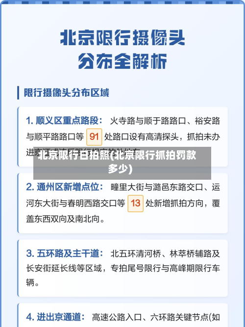 北京限行日拍照(北京限行抓拍罚款多少)