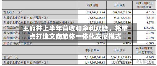 王府井上半年营收和净利双降，将重点打造文商旅体一体化发展模式-第2张图片